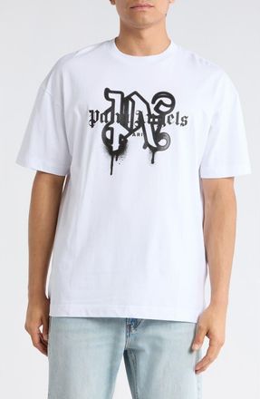 Palm Angels Logo Graphic T-Shirt in White Black at Nordstrom Rack, Size Xx-Small