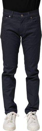 Dolce & Gabbana Mens Slim Denim Jeans - Dark Blue Cotton - Size EU 46 (Mens)