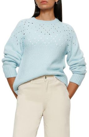Sanctuary Femme Openwork Sweater in Aquamarine at Nordstrom, Size Xx-Large P