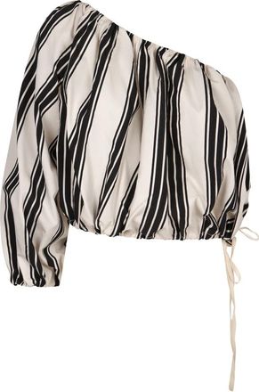 Philosophy di Lorenzo Serafini Top met &eacute;&eacute;n schouder - Dames - Blouses - Beige - S - Katoen - Overhemden