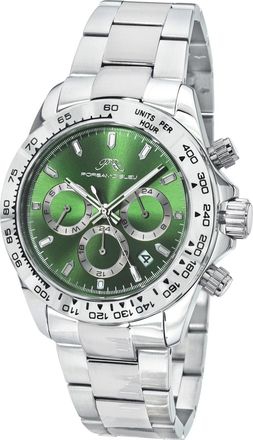 Porsamo Bleu Preston Stainless Steel Silver Tone & Green Mens Watch 1035APRS