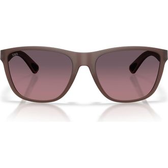 Costa 57mm Polarized Rectangular Sunglasses in Stormy Sunset /Rose 580G at Nordstrom