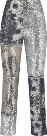 Maison Margiela Monochrome Patchwork Floral Sequin Trousers