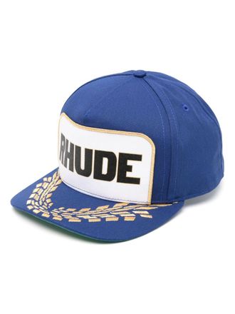 Rhude Formula logo-print hat - men - Cotton/Polyester/Polyester - One Size - Blue