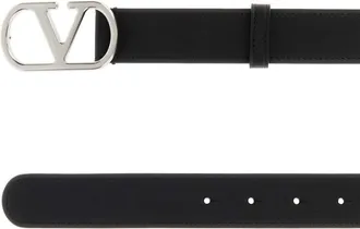 Valentino Garavani Mens Vlogo Belt Black Calf Leather