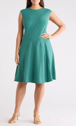 Calvin Klein Sleeveless Fit & Flare Midi Dress in Sequoia at Nordstrom Rack, Size 14W