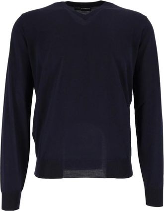 FILIPPO DE LAURENTIIS Scollo V ML - Knitwear - Hombre - Azul - 3XL