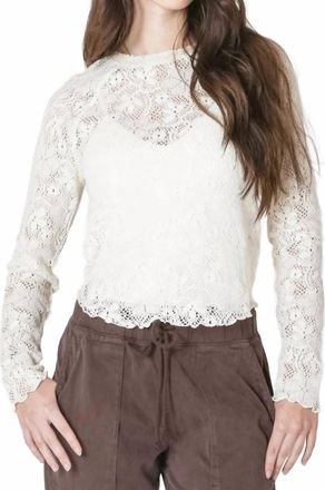 Dex Clothing Exposed Seam Lace Top In Natural