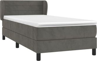 vidaXL Cama Box Spring Con Colch&oacute;n Terciopelo Gris Oscuro 80x200 Cm Vidaxl