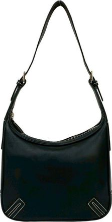 Burberry Black Leather Shoulder Bag Tote Bag (Pre-Owned)