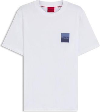 HUGO BOSS Cotton-jersey T-shirt with curved-logo print
