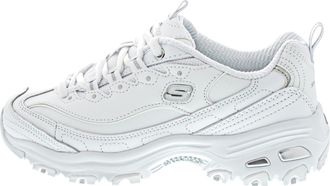 Skechers DLITES - FRESH START, Womens Low-Top Trainers, White (White Leather/Mesh/Silver Trim Yellow Wsl), 9 UK (42 EU)