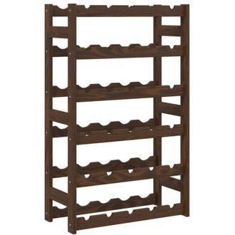 vidaXL Botellero Para 30 Botellas Madera Maciza De Pino Marr&oacute;n Vidaxl