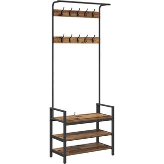 vidaXL Coat Rack with Shelf Old wood 75 x 34 x 184 cm Engineered wood vidaXL