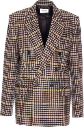 Saint Laurent Giacca A Doppio Petto In Lana-Donna