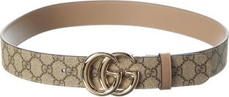 Gucci Gg Marmont Reversible Gg Supreme Canvas & Leather Belt
