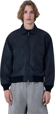Brain Dead Jas met Kraag en Rits - Heren - Bomber jackets - Zwart - M - Nylon - Jassen