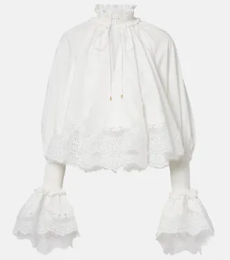 Zimmermann Alchemy lace-trimmed cotton blouse