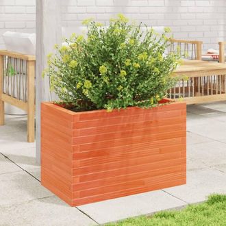 Berkfield Home Decorative Garden Planter Wax Brown 70x40x45.5 cm Solid Wood Pine