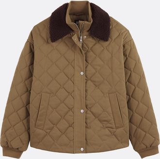 La Redoute Collections Gewatteerd jack met afneembare, donzige kraag