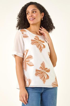 Roman Floral Embroidered Top