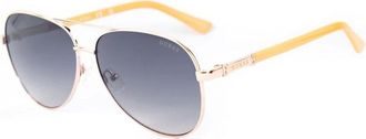 Guess Sunglasses, female, Multicolor, Size: ONE SIZE Metal Frame Sunglasses with Engraved Detailing