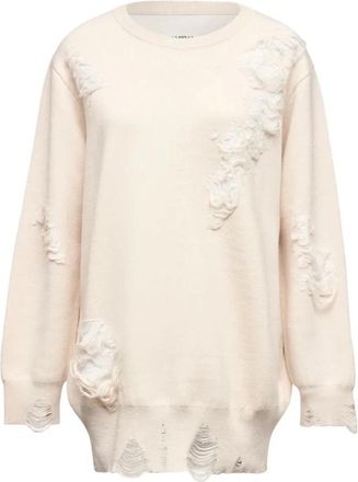 Maison Margiela Distressed Sweatshirt - Dames - Sweatshirts - Beige - L - Wol - Hoodies & sweatvesten
