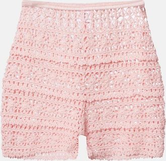 Anna Kosturova Deauville crochet cotton shorts