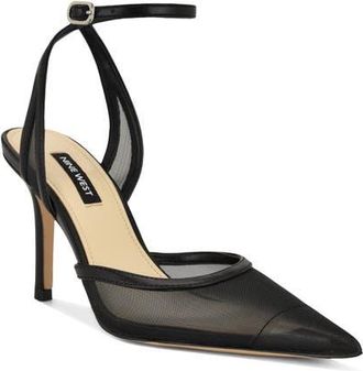 Nine West Gullia Ankle Strap Pump in Black at Nordstrom, Size 9.5