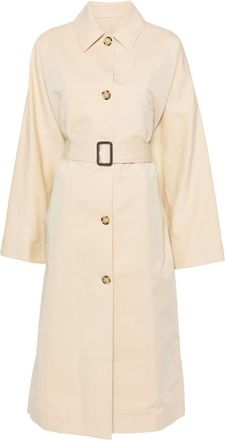 Toteme Tumbled belted trench coat - women - Cotton/Silk - 40 - Neutrals