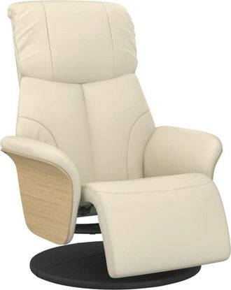 vidaXL Vidaxl - Sill&oacute;n Reclinable Con Reposapi&eacute;s Cuero Sint&eacute;tico Color Crema