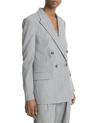 Vince Wool-Blend Twill Double Breasted Blazer