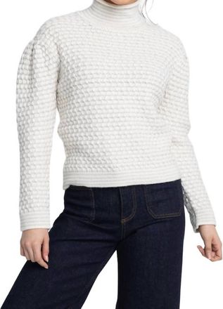 Kinross Cashmere Lurex Funnel Sweater In Ivory
