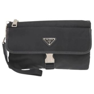 Prada Pre-owned Nylon Clutch bag - Dames - Pre-owned - Zwart - Maat: ONE Size Nylon