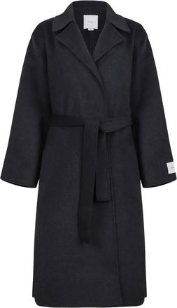 Calvin Klein wool-blend belted coat - women - Other fibres/Polyester/Recycled Wool - L - Grey