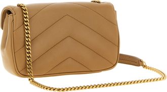 Saint Laurent Lambskin Leather Crossbody Bag - Beige