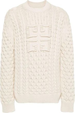 Givenchy Ronde hals gebreid - Heren - Ronde hals truien - Beige - M - Katoen - Truien & Vesten