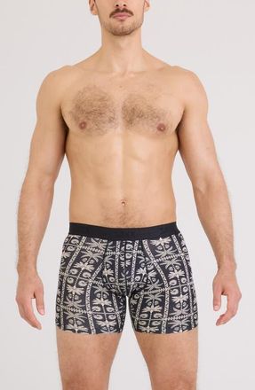Saxx Smooth Luxe Micro Modal Boxer Briefs in Tropic Royale-Black at Nordstrom, Size Xx-Large