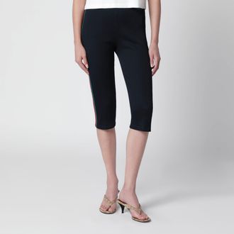 Gucci Pantalone in jersey di cotone a coste con Web blu