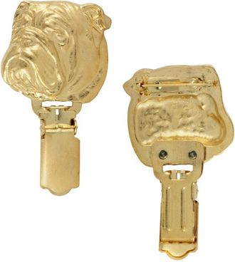 OEM Bulldog Ingl&eacute;s, Bulldog - Broche Con Clip, Portan&uacute;mero De Salida Ba&ntilde;ado En Oro, Elegante Insignia Para Exposici&oacute;n Canina De Art-dog