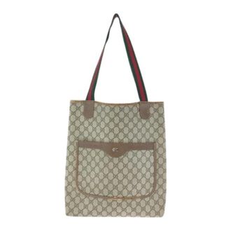 Gucci Pre-owned Tote Bags, female, Beige, Size: ONE SIZE Pre-owned GG Supreme Canvas Tote Bag