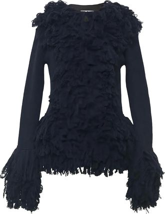 Rokh Cardigan con frange - Nero