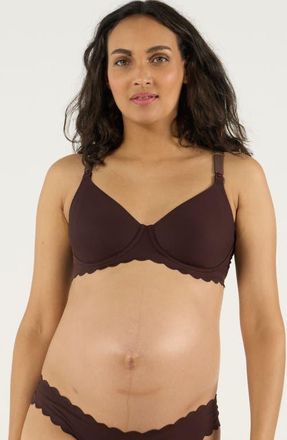 Cache Coeur Skin Invisible Maternity And Nursing Bra I/J Cup in Chocolate at Nordstrom, Size 34
