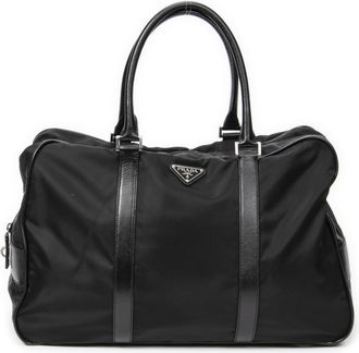 Prada Pre-owned Womens Soft Nylon Duffle Bag Travel Bag - Black - One Size