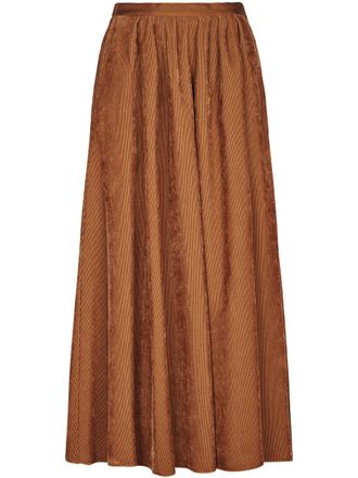 Forte_Forte Fluid Ribbed Velvet Pleated Longuette Skirt