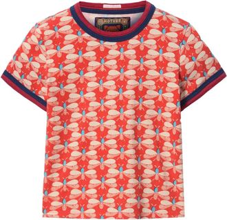 La DoubleJ x Mother T-shirt Itty Bitty Double Binding Ringer - Arancione