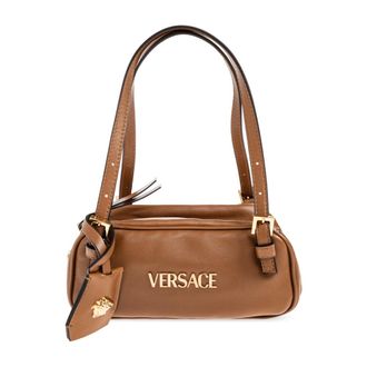Versace Handbags, female, Brown, Size: ONE SIZE Tag Bowling Mini Bag