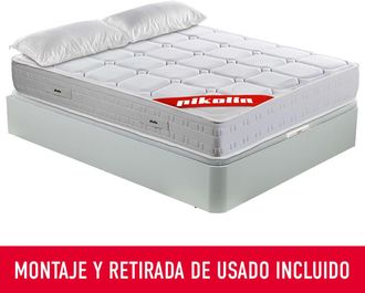 Pikolin Colch&oacute;n y Canap&eacute;, Muelles ensacados y Visco, Blanco, 180x200