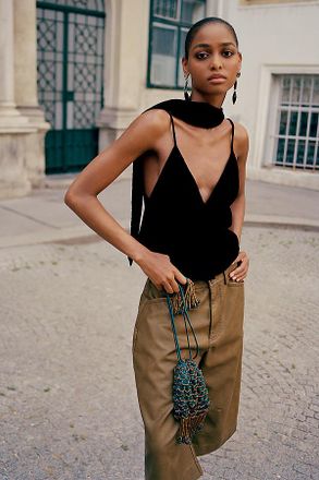 Maeve Clara Velvet Scarf Neck Cami