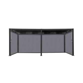 Sweeek P&eacute;rgola bioclim&aacute;tica 3x6m de aluminio + 4 toldos de 3m, antracita
